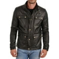 thumbnail image 1 of New Men Quilted Leather Jacket 100% Genuine Soft Lambskin Biker Bomber A124, 1 of 3