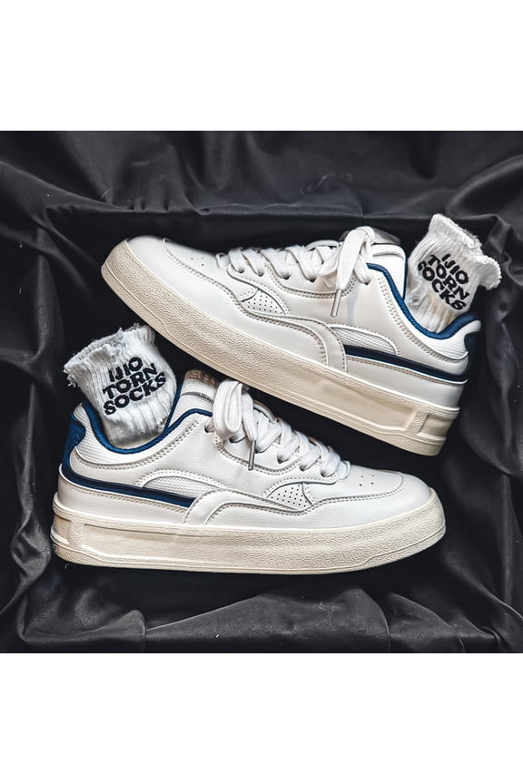 New/Men'S 2026 Chunky Minimalist White Sneakers with Lightweight Design, Unisex-Inspired, Suitable | Low-Top Casual Shoes for Daily & Casual Wear, All-Season, & Microfiber Upper, Rubber Sole, EVA In