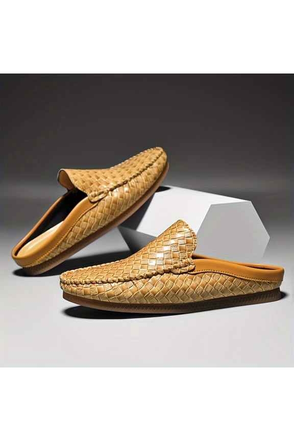New Men'S Half-Slip Loafers Made of High-Quality PU, Featuring a Breathable And Comfortable Design. They Are Easy And Versatile, Embodying a Trendy Retro Style. The Soft Sole Makes Driving Easy