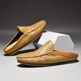 thumbnail image 1 of New Men'S Half-Slip Loafers Made of High-Quality PU,  Embodying a Trendy Retro Style. The Soft Sole Makes Driving Easy Featuring a Breathable And Comfortable Design. They Are Easy And Versatile,, 1 of 9