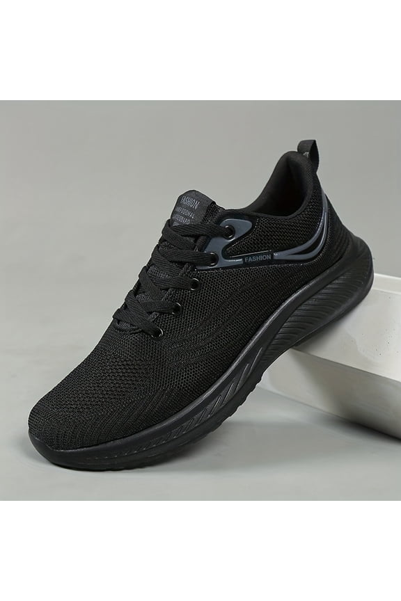 New+Men'S Low-Top Breathable Mesh Sneakers - Lightweight, Non-Slip, Durable Running Shoes Sporty Wear, Black, Sneakers, with Cushioned MD Sole for All-Season Casual & Allseason Footwear, Modern Snea