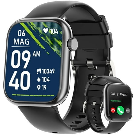 Fengqingyang 2025 New Smartwatch for Men(Answering/Making Calls), 1.85 High-Definition Screen, Suitable For Android Ios (Black)