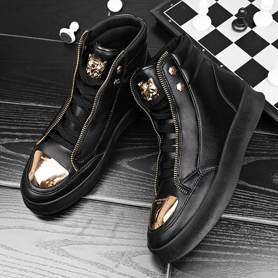New Men'S Sports Casual Shoes from Europe, Featuring Thick Soles, Durable, Stylish, Comfortable, Versatile High-Top Boots