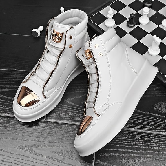 New Men'S Sports Casual Shoes from Europe, Featuring Thick Soles, Durable, Stylish, Comfortable, Versatile High-Top Boots