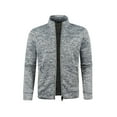 thumbnail image 1 of New Men Simple Coat Clothing Fashion Zip Stand Collar Man Casual Slim Hoody Sweatshirt Cardigan Zipper Hood Clothing, 1 of 5