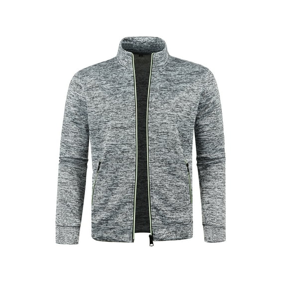 New Men Simple Coat Clothing Fashion Zip Stand Collar Man Casual Slim Hoody Sweatshirt Cardigan Zipper Hood Clothing