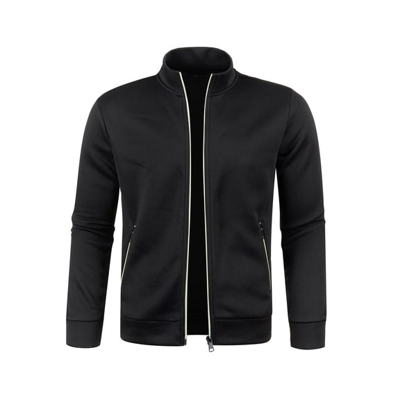 New Men Simple Coat Clothing Fashion Zip Stand Collar Man Casual Slim Hoody Sweatshirt Cardigan Zipper Hood Clothing