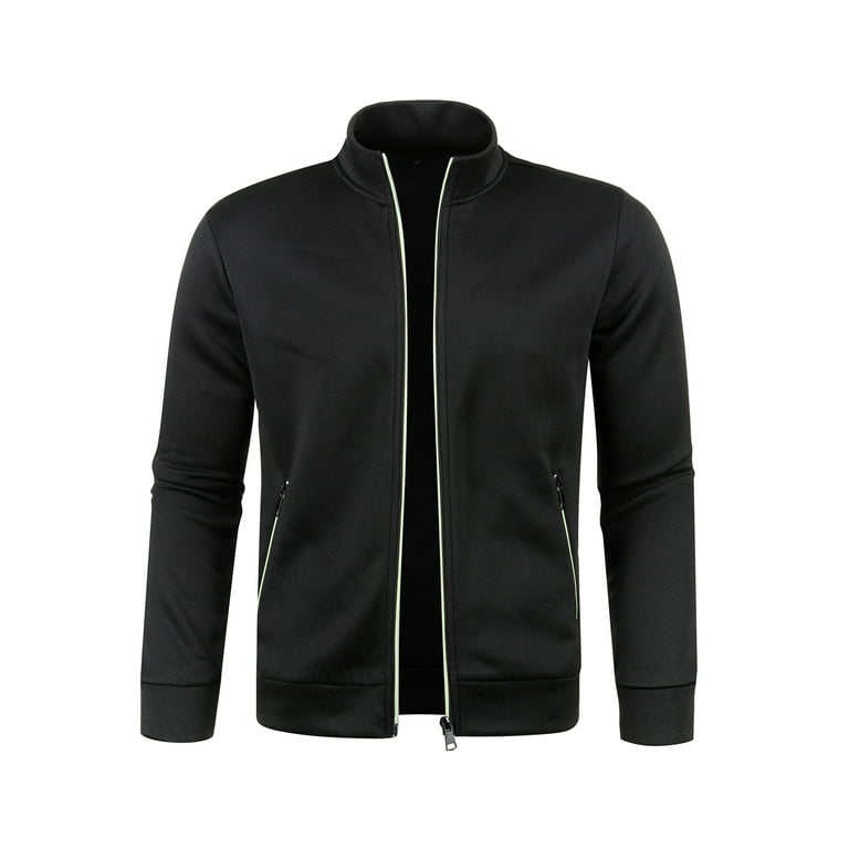 Simple Solid Stand-Neck Zipper Cardigan Coat Simple Solid Stand-Neck Zipper Cardigan Coat