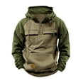 thumbnail image 1 of New Men Tactical Sweatshirt Quarter Zip Cargo Pullover Hoodies Workout Gym Sports Running Outdoor Winter Jackets for Men, 1 of 5
