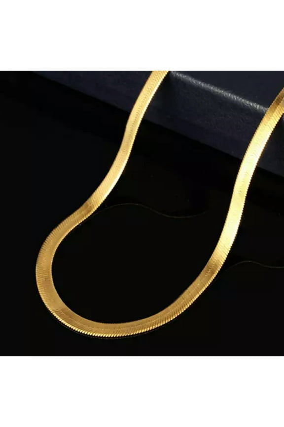 New Men Women 18K Gold Plated Snake Chain Choker Necklace Jewelry 20-24Inch