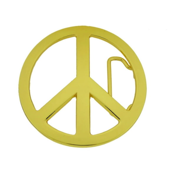 New Men Women Peace Sign Belt Buckle Symbol Dove Peace-Lover-Keeper Gold Metal