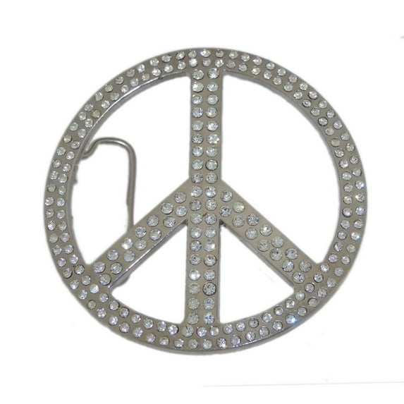 New Men Women Peace Sign Belt Buckle Symbol Dove Peace-Lover-Keeper Silver Bling