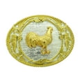 thumbnail image 1 of New Men Women Rooster Cockfighting Sports Belt Buckle Rodeo Cowboy Cowgirl Western Style Silver gold Two-Tone Metal, 1 of 3