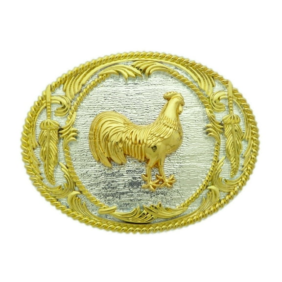 New Men Women Rooster Cockfighting Sports Belt Buckle Rodeo Cowboy Cowgirl Western Style Silver gold Two-Tone Metal