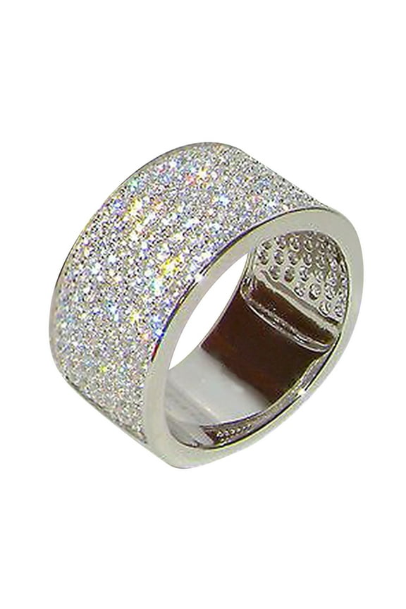 New Men And Women Wide Version Full Diamond Men's Diamond Ring Fashion Ring Light Wedding Ring Rings for Women Mid Finger Rings Rings Anime Rings That Wont Turn Your Finger plus Size Rings