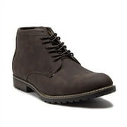 New Men's 17802 Leather Lined Ankle High Lace Up Desert Style Chukka Boots, Brown, 11