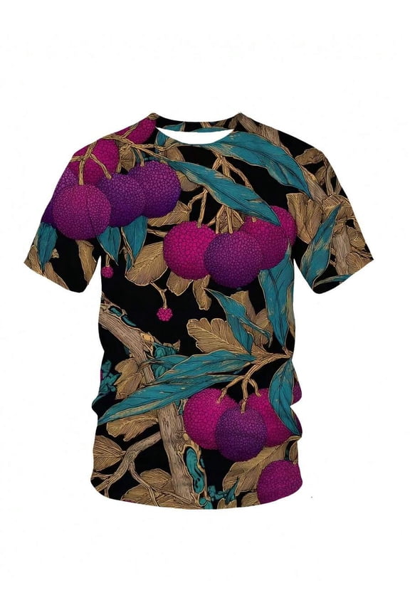 New Men's 3D Digital Printing Fashion Short Sleeve, PLUS SIZE