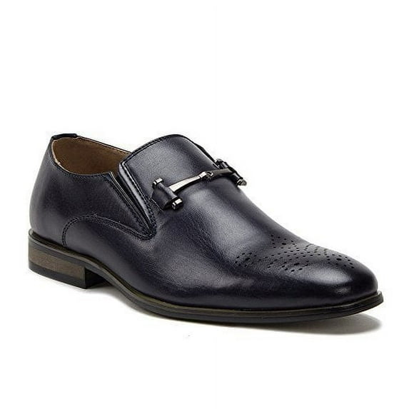 New Men's 95202 Leather Lined Perforated Toe Horse Bit Slip On Dress Loafers Shoes