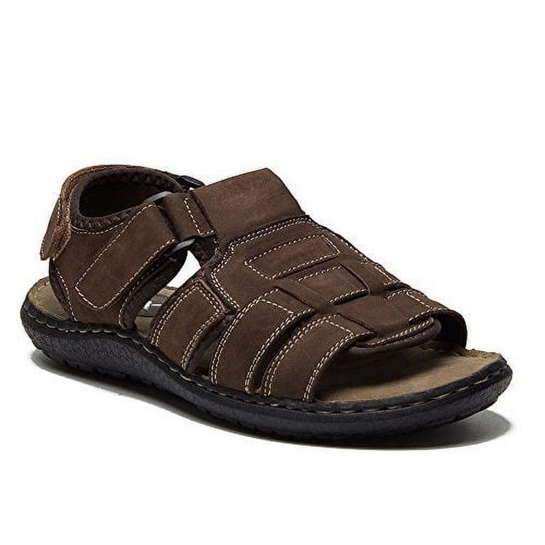 New Men's Alaska-08 Open Toe Leather Fisherman Comfort Velcro