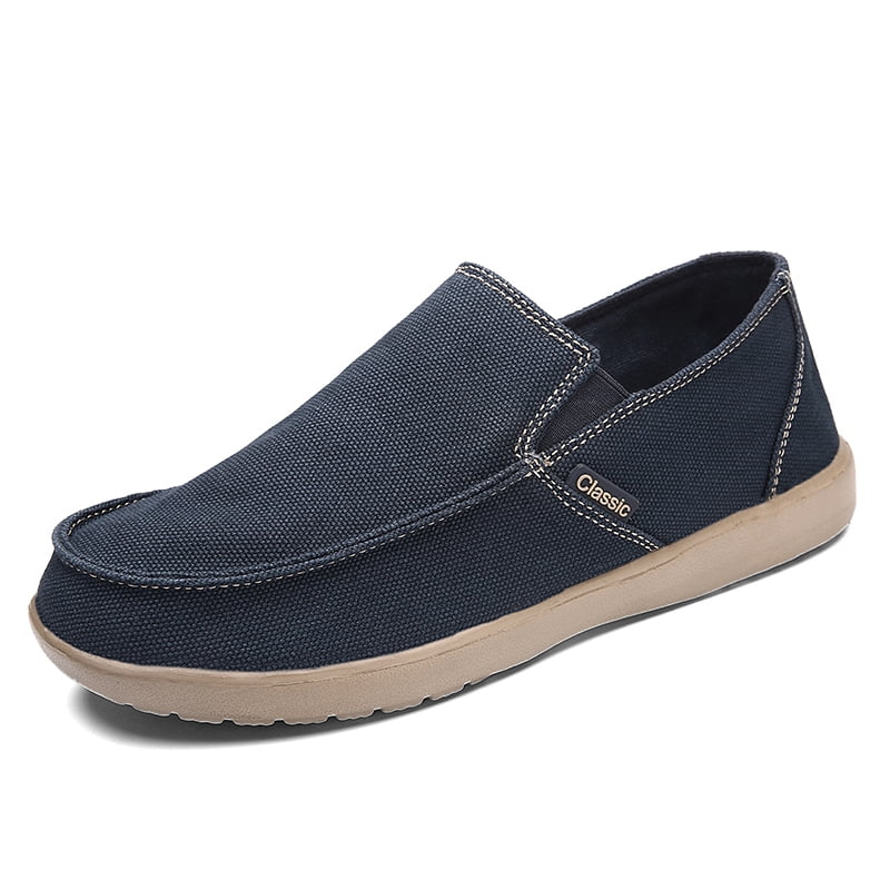New Men's Casual Canvas Loafers Slip On Breathable Flats Boat Shoes