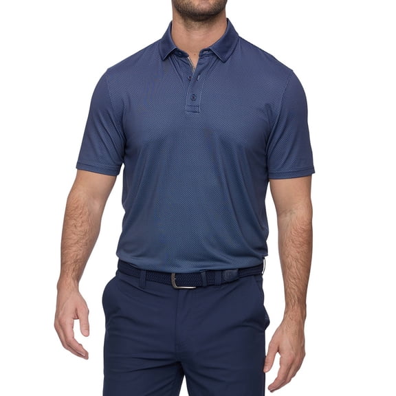 New Men's Flag & Anthem Cashiers Geo Dot Performance Polo Navy Small