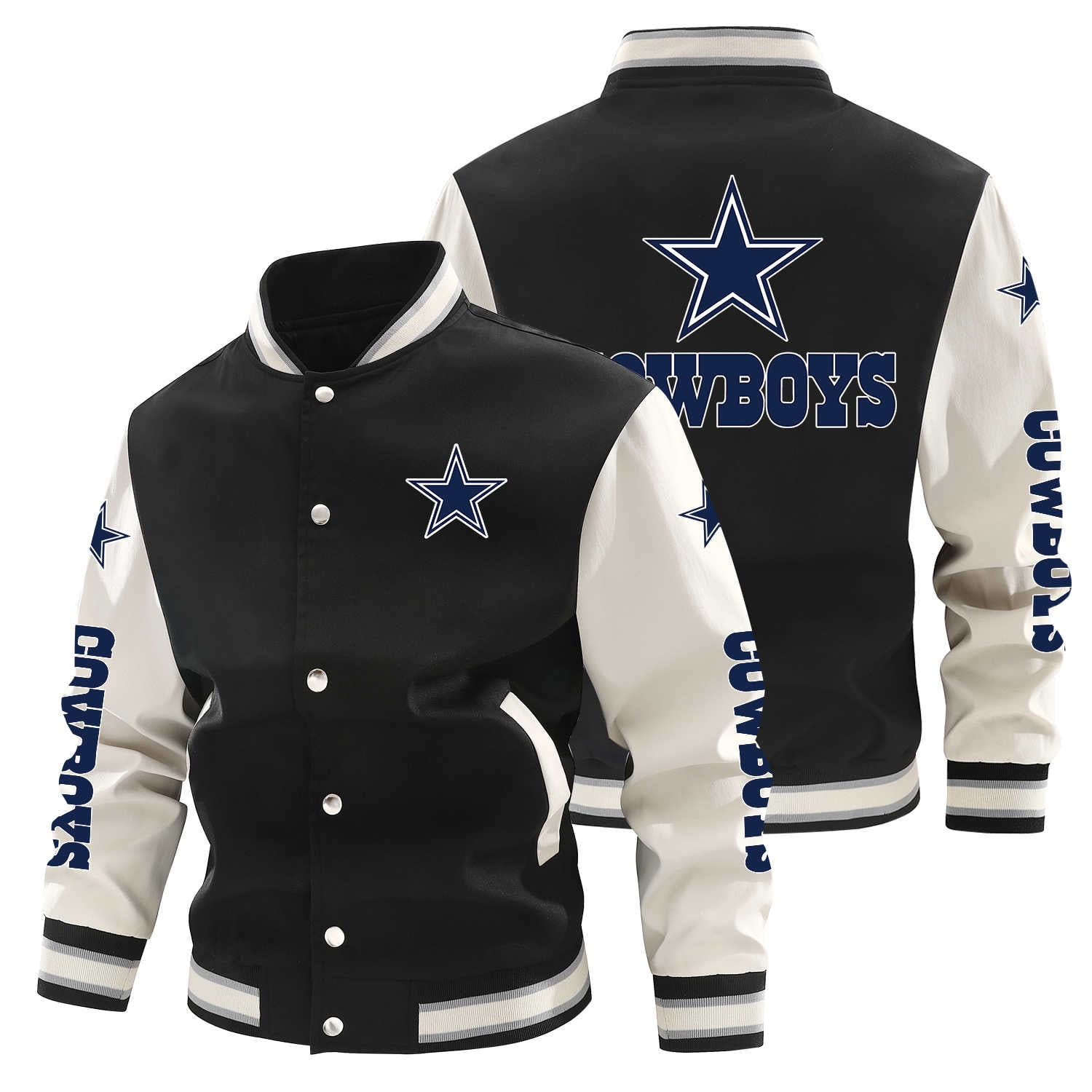 New Men's Football Fashion Varsity Jacket Causal Slim Fit Cotton