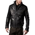 thumbnail image 1 of Mens Leather Jacket Slim Fit Biker Motorcycle Genuine Lambskin Black Jacket Coat A839, 1 of 3