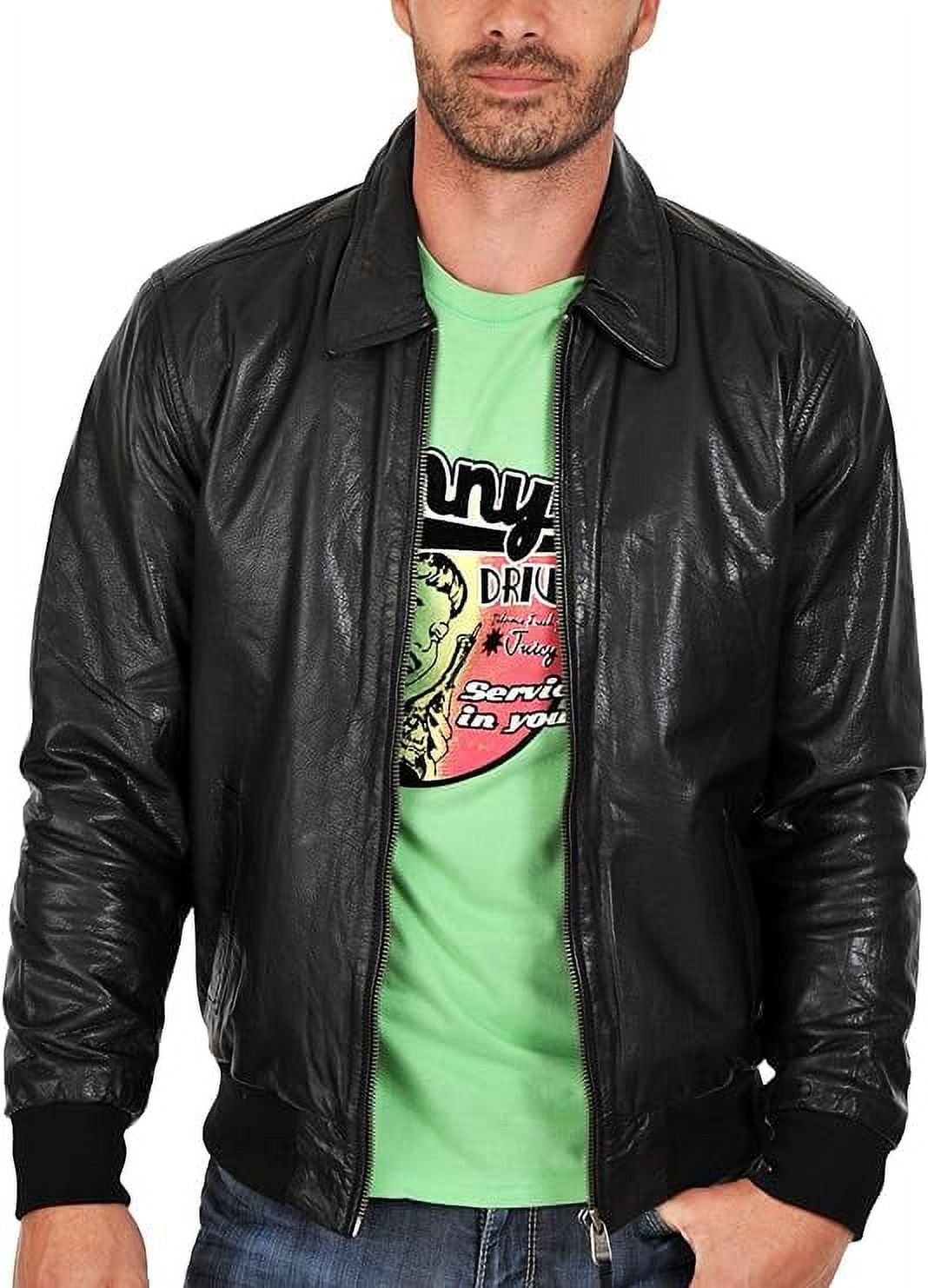 ジャケット・アウター Superdry Men's Seventies Leather Jacket Superdry Seventies Leather Jacket, Black - Walmart.com