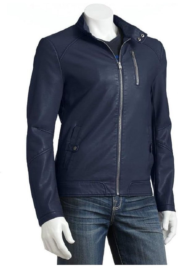 New Men's Genuine Lambskin Leather Slim Fit Biker Motorcycle Jacket For Men A658