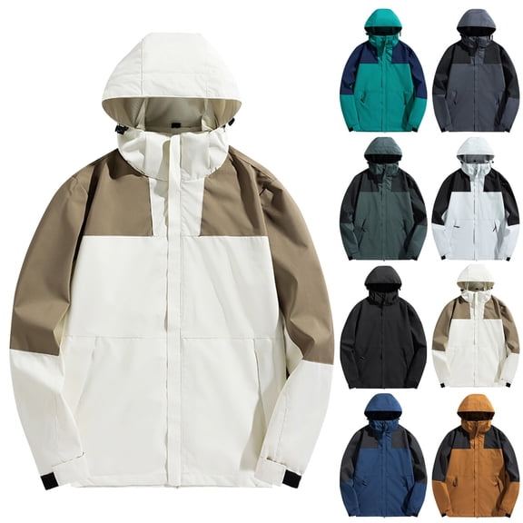 New Men's Jacket with Functional Standing Collar - Charge Coat Trendy Loose Work Jacket for Winter Fashion, Snow Activities, and Christmas Events, Perfect for Gifts,Navy,5XL