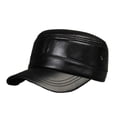 thumbnail image 1 of New Men's Leather Hats Spring Autumn Winter Hat Genuine Leather Hat Sheepskin Caps Flat Cap ,Classic Vintage, 1 of 6