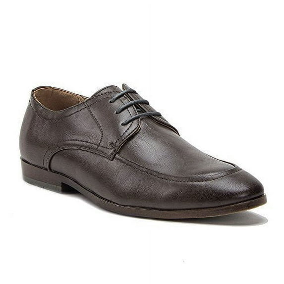New Men's Leather Lined Round Toe Lace Up Oxford Dress Shoes, Grey Brush, 13