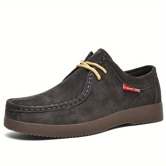 New Men's Loafers with Hand-Stitched Craftsmanship, British Style Casual Shoes, Fashionable and Versatile Work Sneakers Made of Genuine Pigskin Leather, Wear- and Slip- Sole