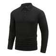 thumbnail image 1 of New Men's Long Sleeve Shirt in A Solid Color with A Lapel Suitable for Casual Wear Mens Tops Tee Shirts Mens Shirts Black L, 1 of 6