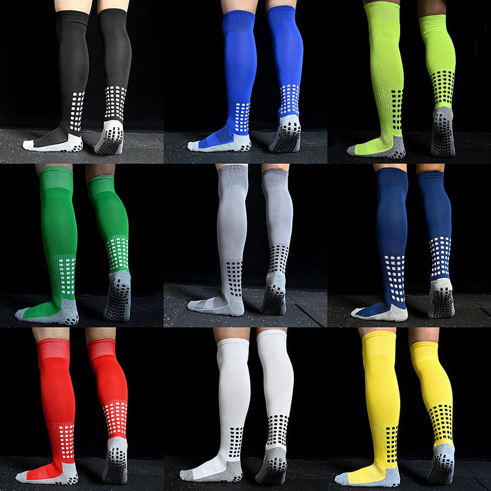 New Men's Non-Slip Soccer Socks Breathable Knee High Towel Bottom