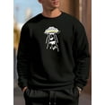 thumbnail image 1 of New Men's Printed Round Neck Sweatshirt, Soft And Comfortable, Men's Casual Round Neck Sweatshirt, Spaceship Design, 1 of 4
