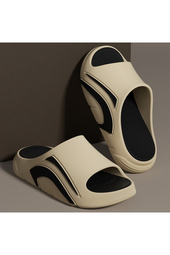 New Men's Summer Slides | Thick Sole Color Block Casual Fashion for Travel Beach Bath