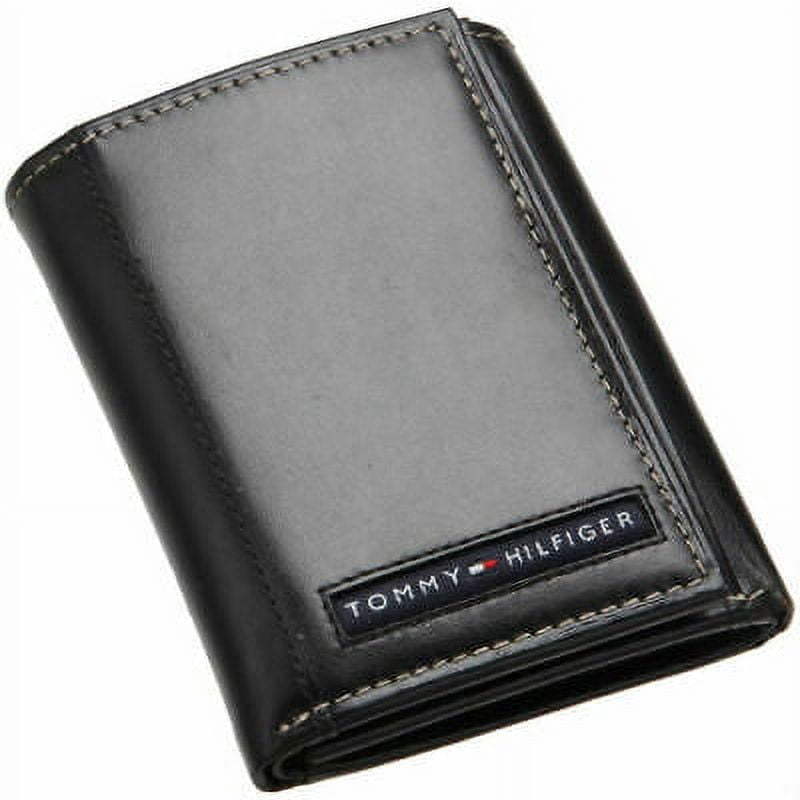 Men's Tommy Hilfiger Leather Trifold Wallet Black Jordan Ubuy