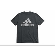 New Mens adidas Logo Printing Pattern Crew Neck Short Sleeve Black T-Shirt