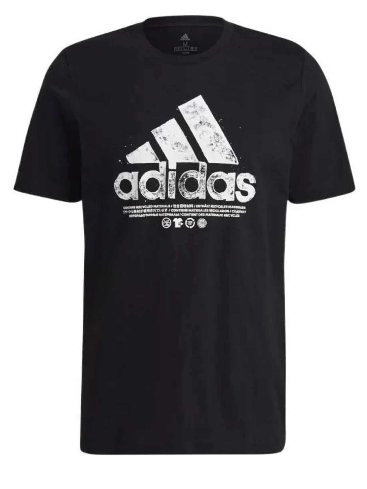 New Men's adidas Logo Printing Pattern Round Neck Short Sleeve Black T-Shirt