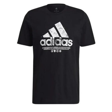 New Men's adidas Logo Printing Pattern Round Neck Short Sleeve Black T-Shirt