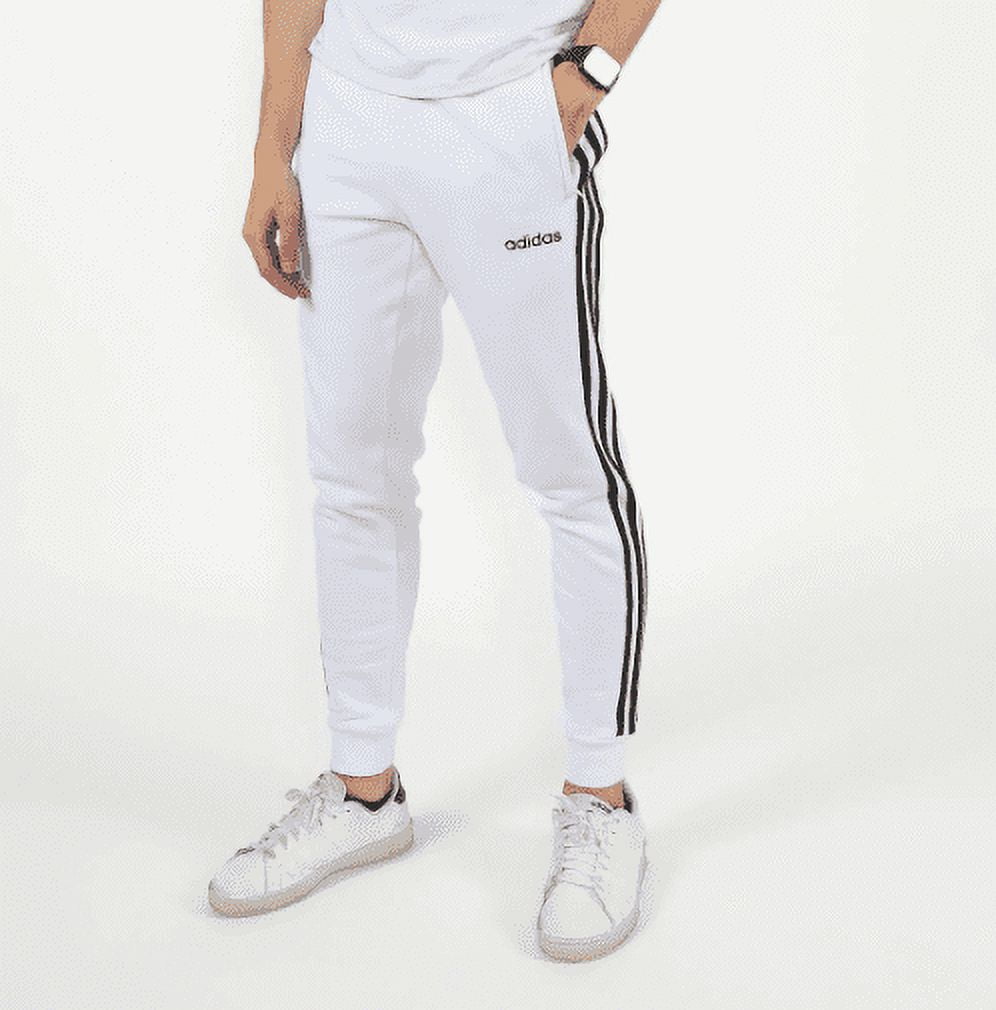 3 Pants Adidas New Essential Cuff Tapered Joggers Sweatpants Stripe Fleece Mens