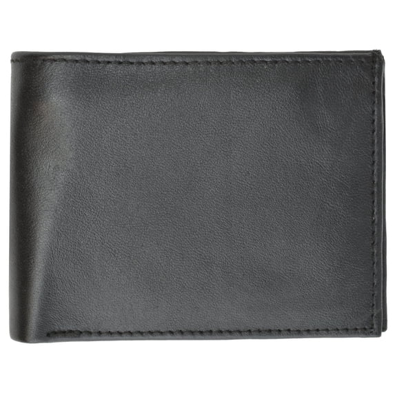 New Mens Bifold Genuine Leather Wallet Multi Credit Card ID License Slim Black