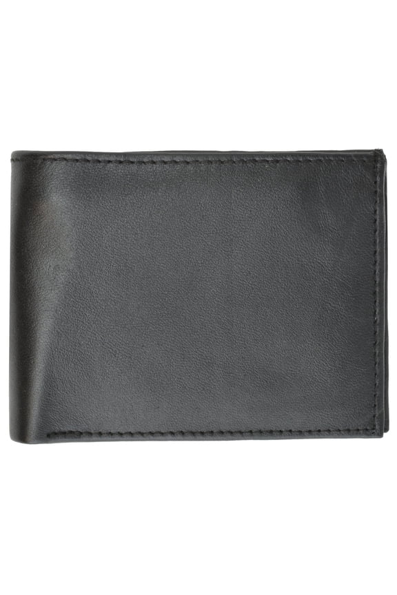 New Mens Bifold Genuine Leather Wallet Multi Credit Card ID License Slim Black