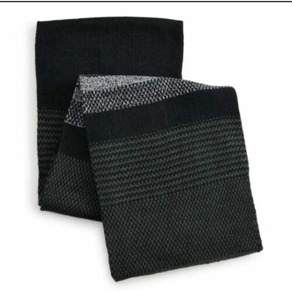 Black Grey Ombre Knit Scarf | Mens Winter Scarf