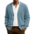 thumbnail image 1 of New Mens Cardigan Sweater Vintage V-Neck Long Sleeve Button Down Knitted Sweaters Lightweight Solid Color Outerwear Casual Versatile Coat, 1 of 7