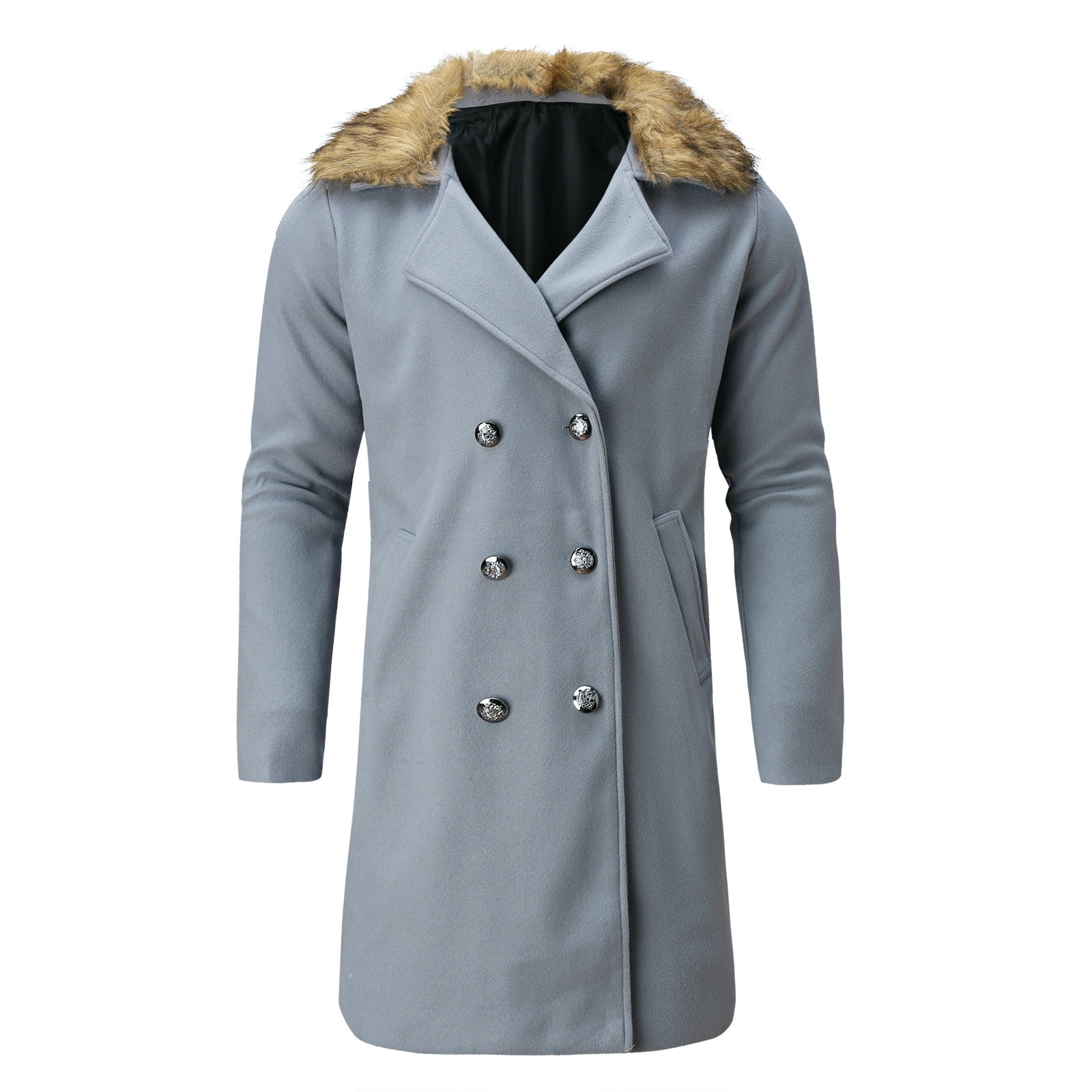 Men Korean Style Full Length Trench Coat Casual Loose Overcoat Jacket Plus  Size
