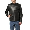 thumbnail image 1 of Men's Genuine Lambskin Leather Jacket Motorcycle Biker Zipper Jacket A022, 1 of 3