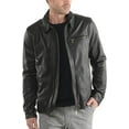 thumbnail image 1 of New Mens Leather Jacket Slim Fit Biker Motorcycle Genuine Black Leather Coat A940, 1 of 4