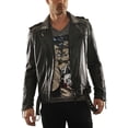 thumbnail image 1 of New Mens Leather Jacket Slim Fit Biker Motorcycle Genuine Leather Coat A371, 1 of 3